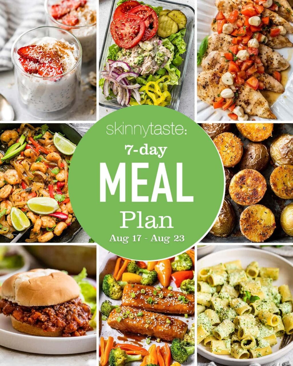 Free 7 Day Healthy Meal Plan (August 17-23)